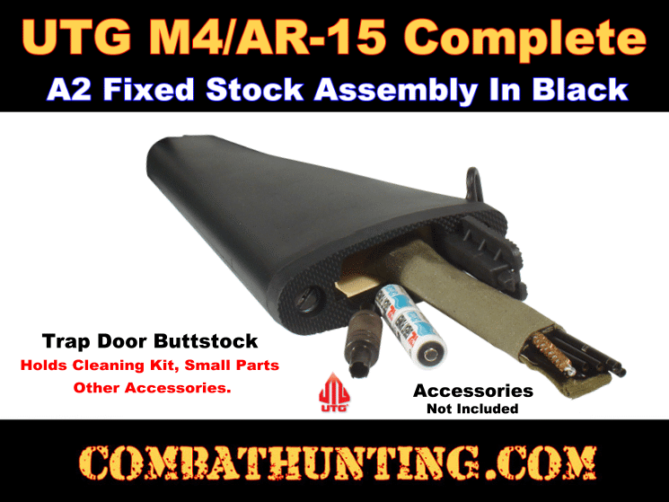 UTG AR-15 Fixed Buttstock, A2 Complete Assembly Kit Black style=
