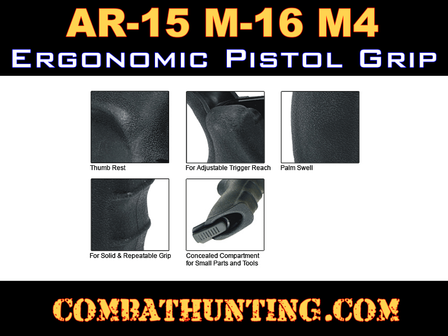 UTG® AR-15/M4 Ergonomic Pistol Grip A2 Style Black style=