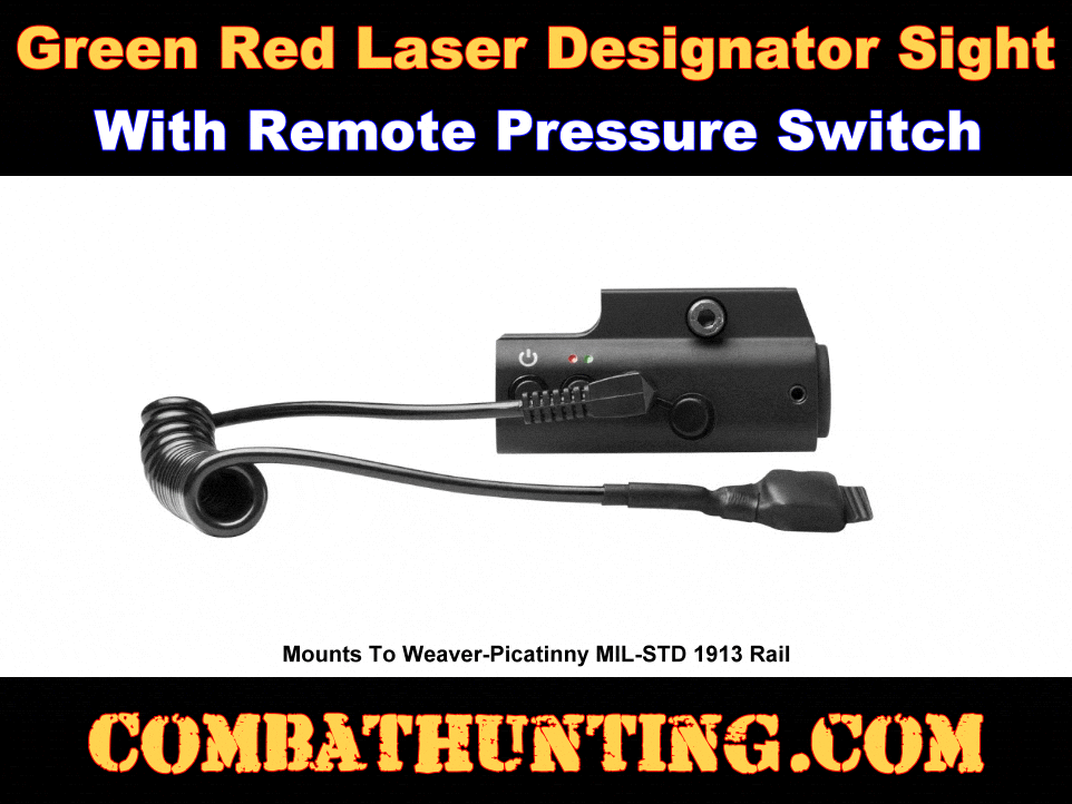 Green Red Laser Designator Sight With Remote Pressure Switch style=