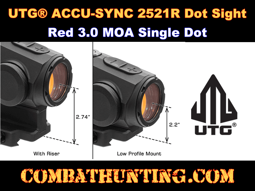 UTG® ACCU-SYNC 2521R Dot Sight, Red 3.0 MOA Single Dot style=