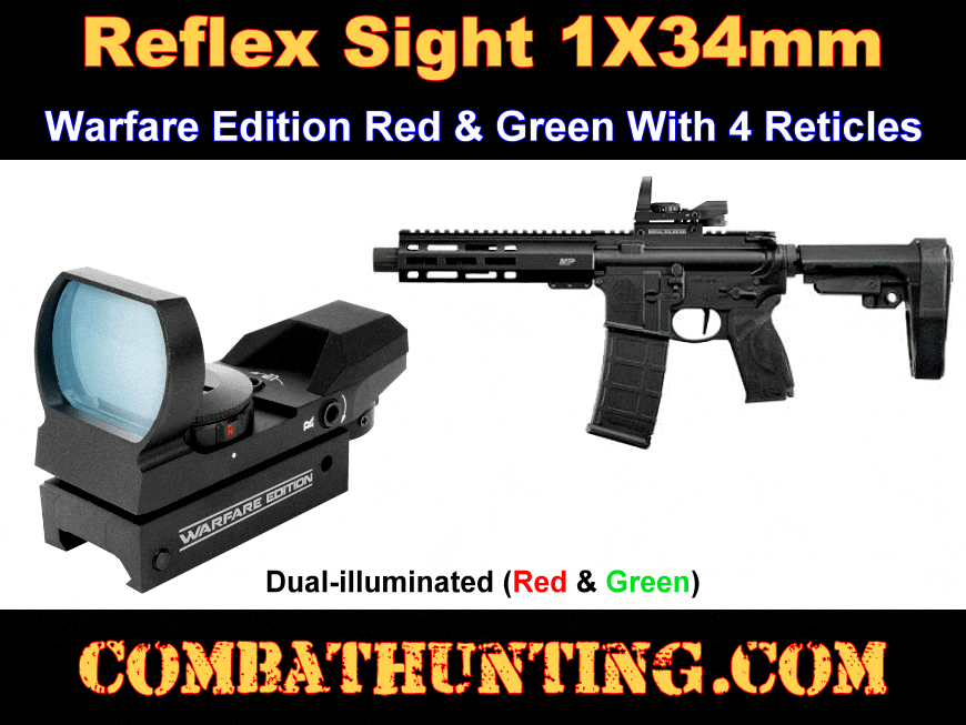 Red and Green Reflex Sight With 4 Reticles Warfare Edition style=