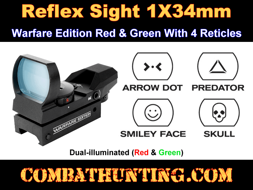 Red and Green Reflex Sight With 4 Reticles Warfare Edition style=