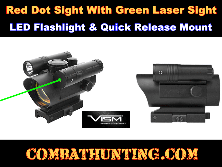 Red Dot Sight Green Laser Sight LED Flashlight Combo style=