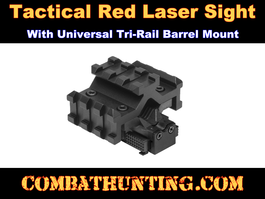 AR-15 Red Laser Sight With Rifle Tri-Rail Barrel Mount style=