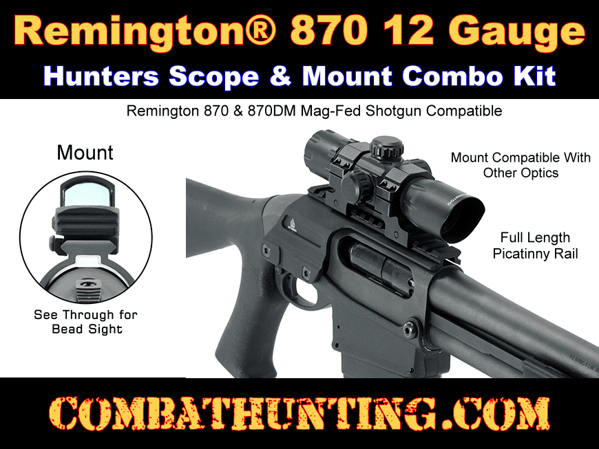 Remington 870® 12 gauge shotgun Scope & Mount Combo 3-9x32mm style=