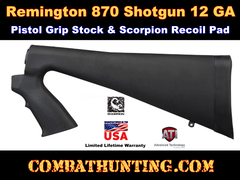 Remington 870 Pistol Grip Stock With Recoil Pad style=