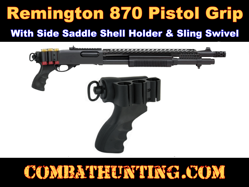 Remington 870 Pistol Grip With Side Saddle & Sling Mount style=
