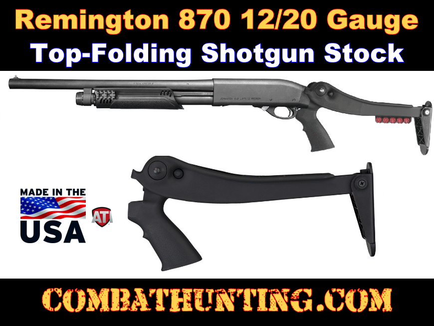 Remington 870 Shotgun Top Folding Stock 12 Gauge Black style=