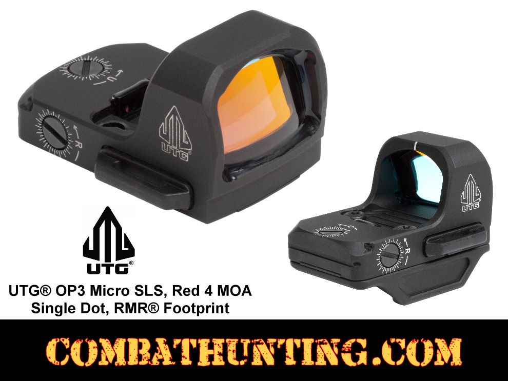 UTG OP3 Micro SLS Red 4 MOA Single Dot Sight RMR Footprint style=