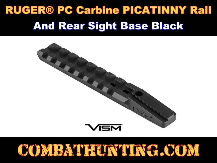 RUGER® PC Carbine Picatinny Rail & Rear Sight Base Black style=