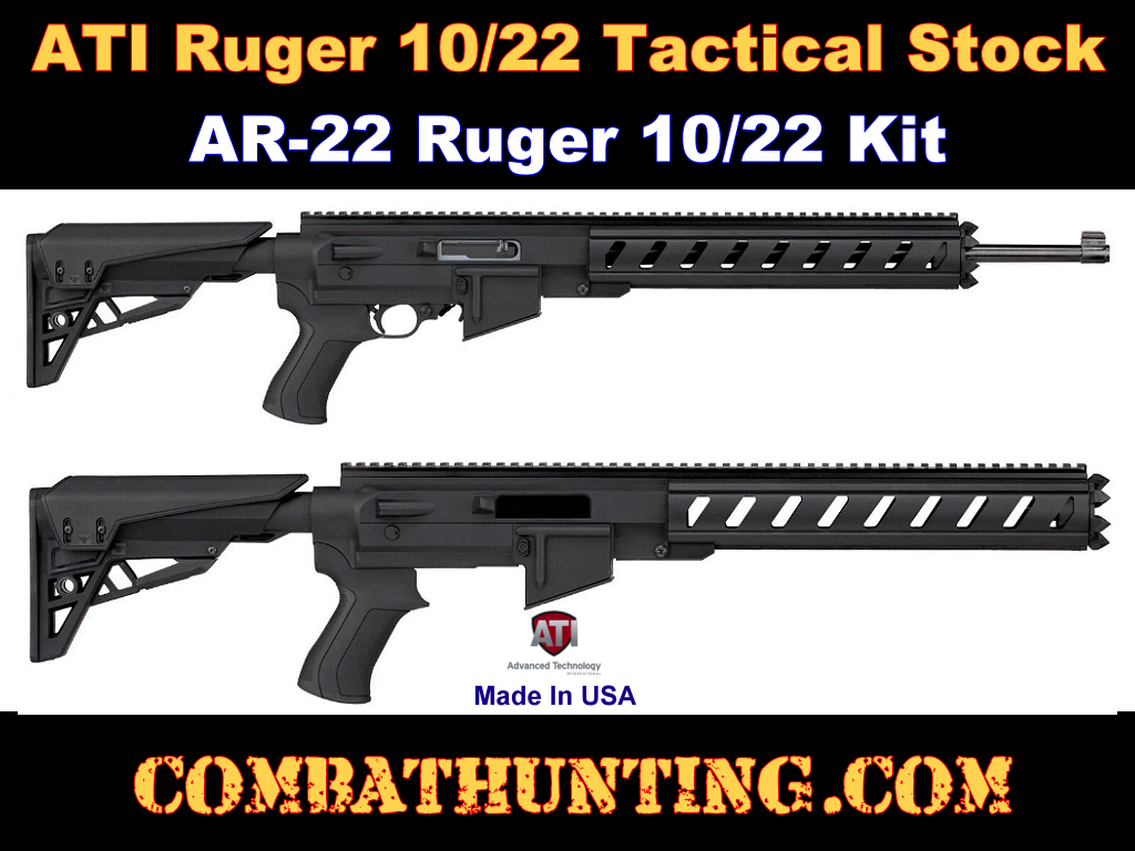 ATI AR-22 Ruger® 10/22® Kit-Tactical  Stock Conversion Kit style=