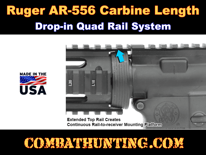 Ruger AR-556 Quad Rail Carbine Length Drop-in style=