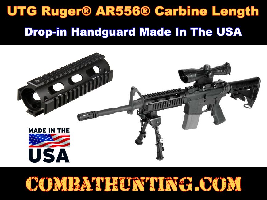 Ruger AR-556 Drop In Quad Rail style=