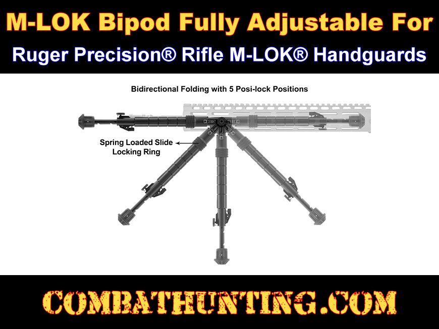 Ruger® Precision Rifle Bipod For M-LOK® Handguard style=