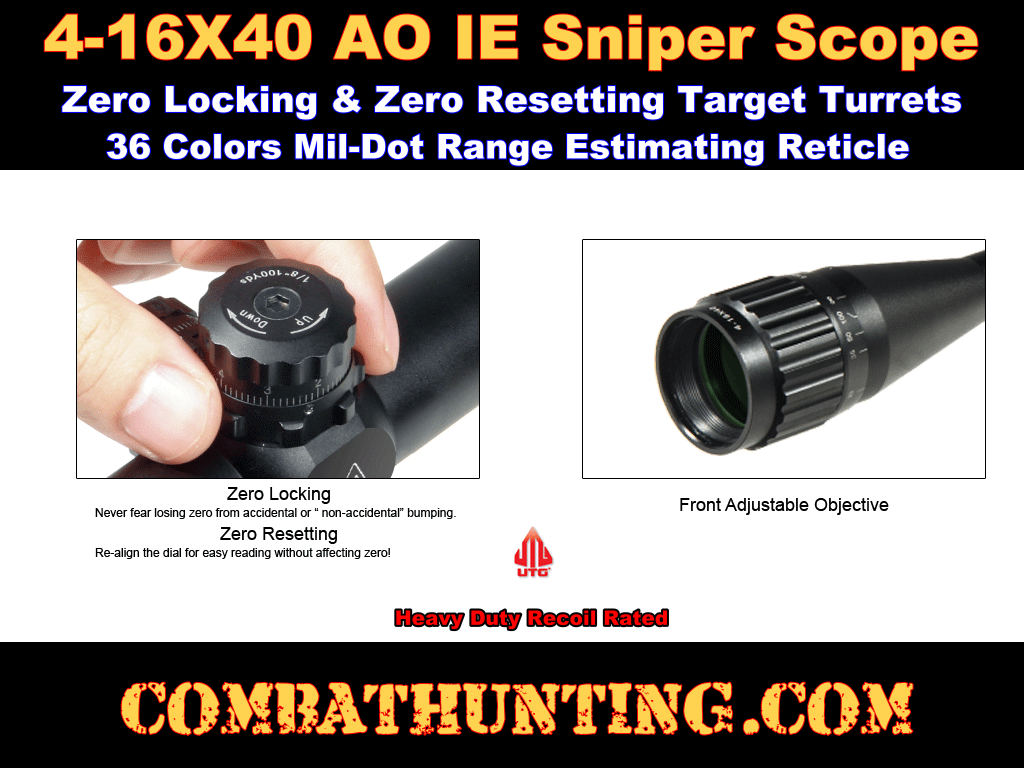 Leapers UTG 4-16X40 True Hunter IE Sniper Scope Illuminated style=