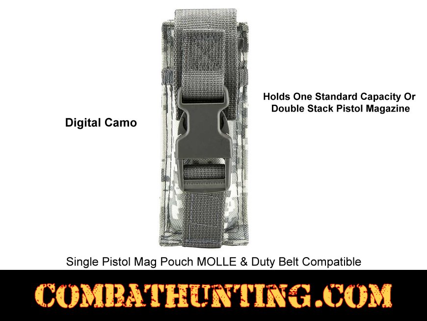 Digital Camo Single Pistol Mag Pouch MOLLE & Duty Belt Compatible style=