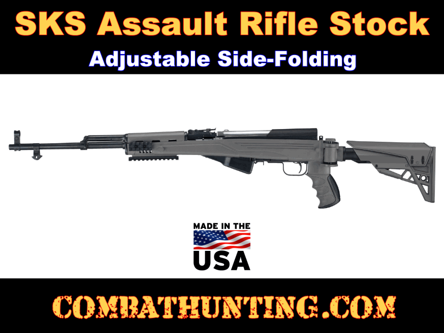 Destroyer Gray SKS TactLite Adjustable Side Folding Stock With Scorpion Recoil System style=