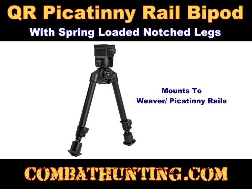 Tactical Rifle Universal Bipod With Quick Release Mount style=