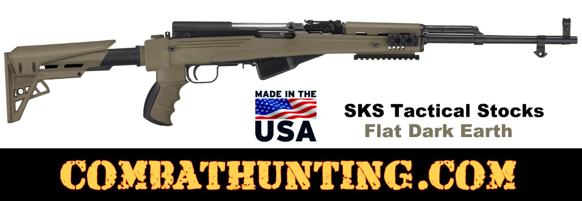 Flat Dark Earth SKS TactLite Adjustable Side Folding Stock With Scorpion Recoil System style=