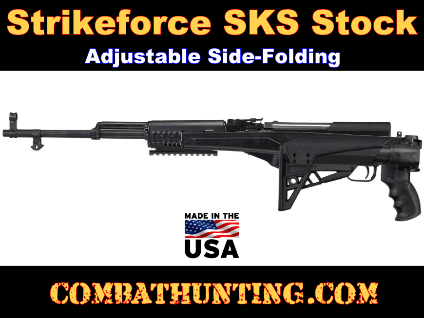 SKS Strikeforce Stock Adjustable Side Folding TactLite Stock With Scorpion Recoil System style=