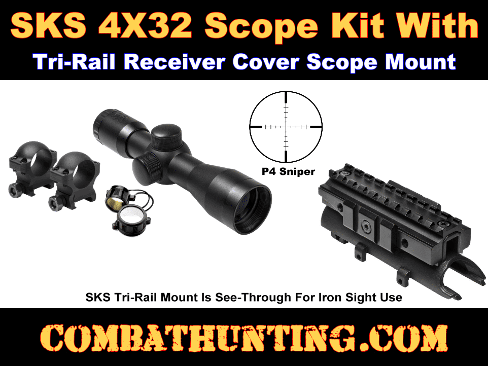 Sks Scope and Tri-rail Receiver Dust Cover Combo Kit style=