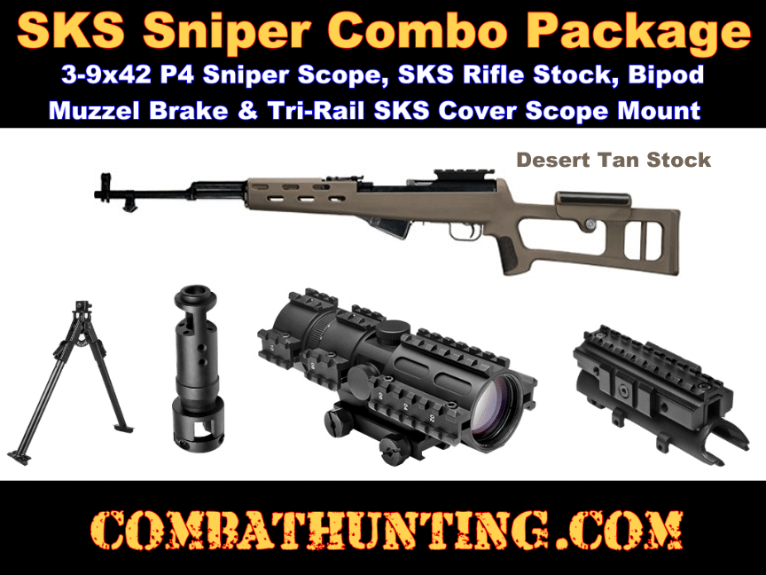 SKS Scope Mount Stock Bipod Combo Package