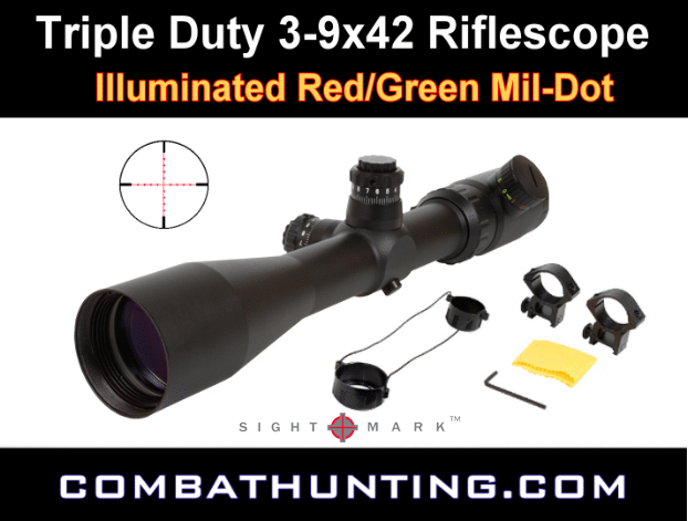 Sightmark Triple Duty 3-9x42 Riflescope Mil-Dot style=