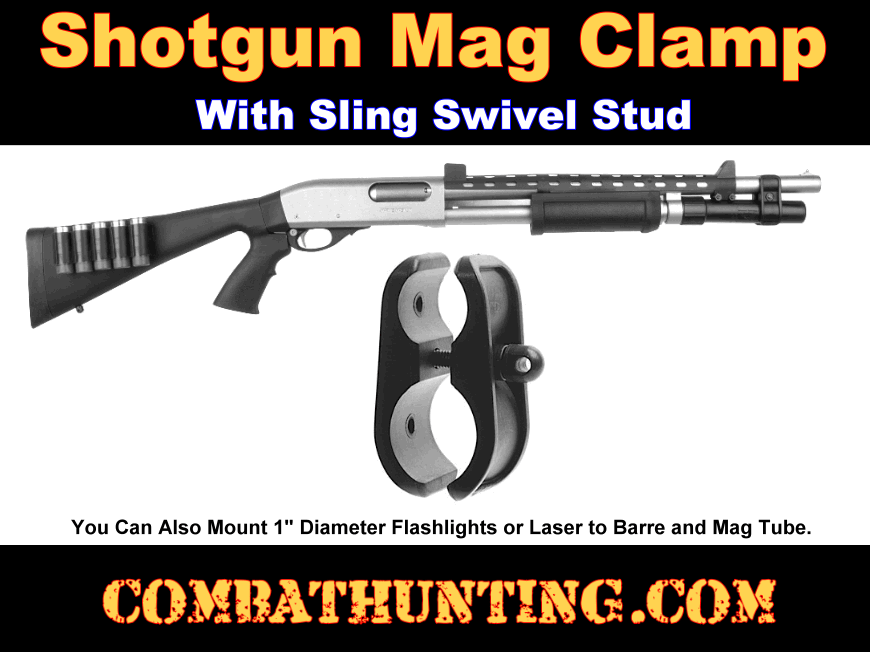Shotgun Barrel Magazine Clamp With QD Sling Stud Mount style=