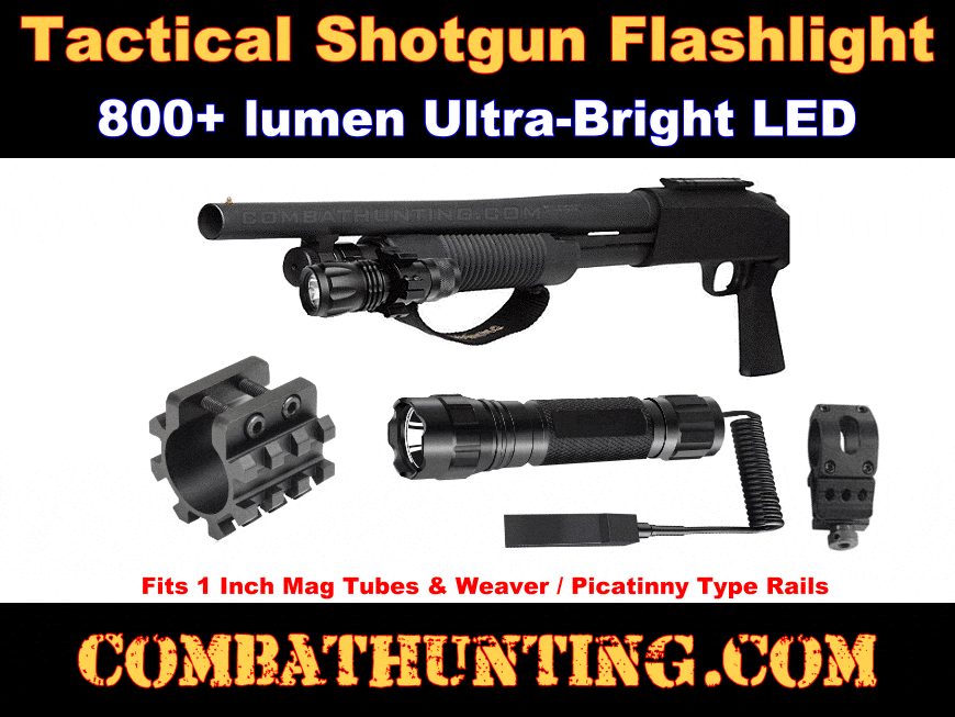 800 Lumens Weapon Pistol Light Rifle Rail Gun Mount LED Flashlight For Hunting 