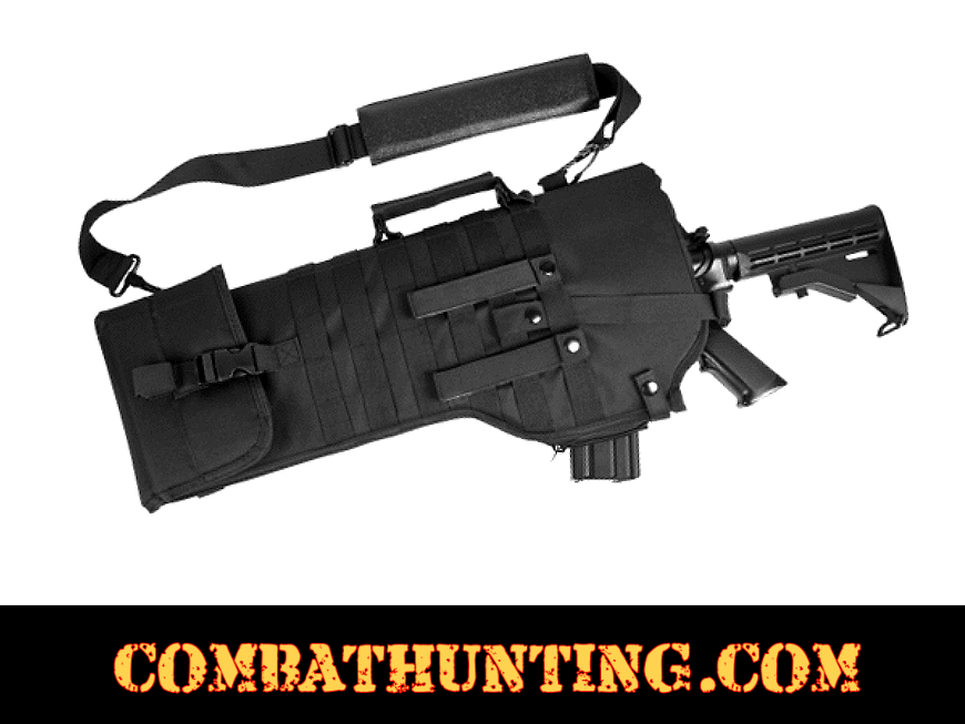 AR-15 Tactical Rifle Scabbard Black style=