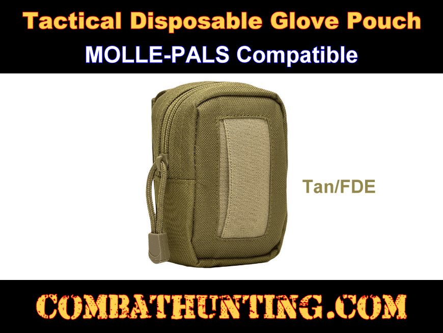 Tactical Disposable Glove Pouch Tan/FDE Molle style=