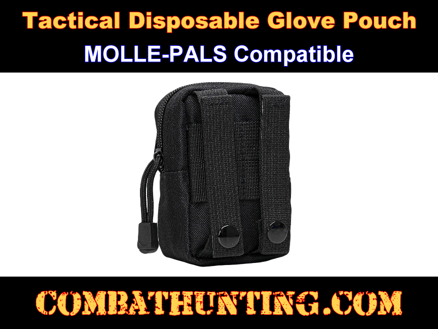 Tactical Disposable Glove Pouch Black Molle style=