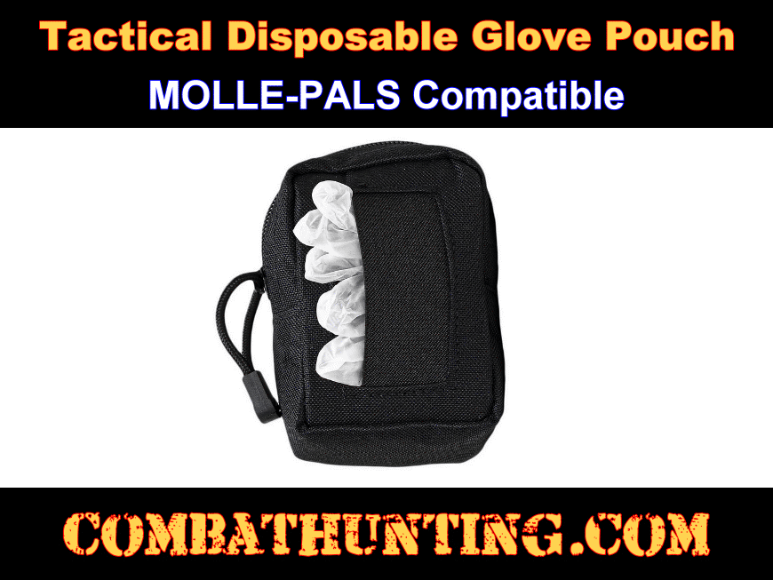 Tactical Disposable Glove Pouch Black Molle style=