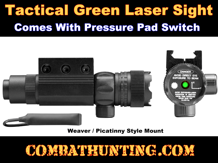 Tactical Green Laser Sight With Mount & Pressure Switch style=