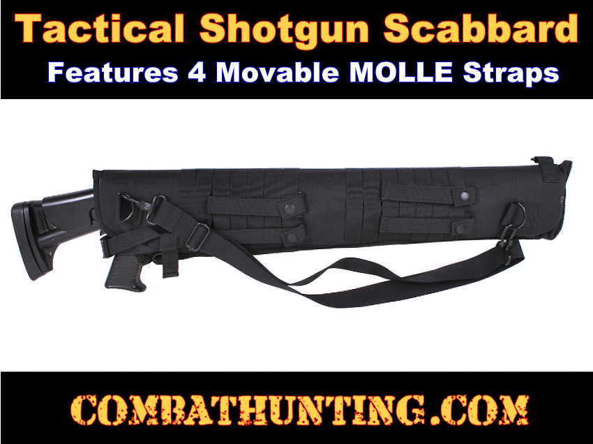 Black Tactical Shotgun Scabbard With Molle style=