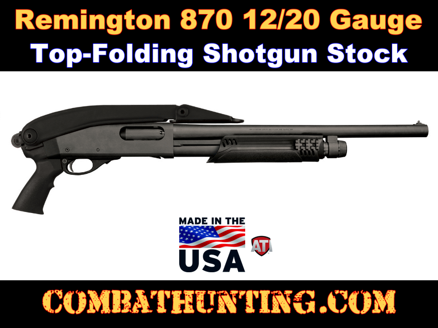 Remington 870 Shotgun Top Folding Stock 12 Gauge Black style=