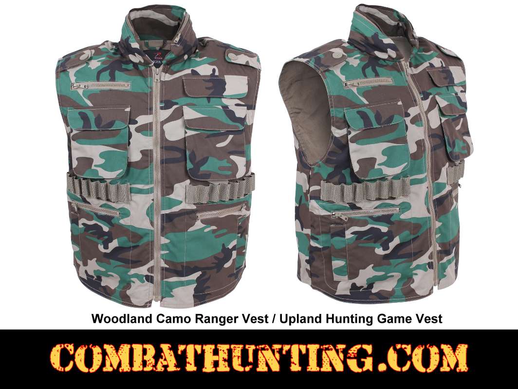 8552CAMO Ranger Vest Woodland Camo Upland Hunting Game