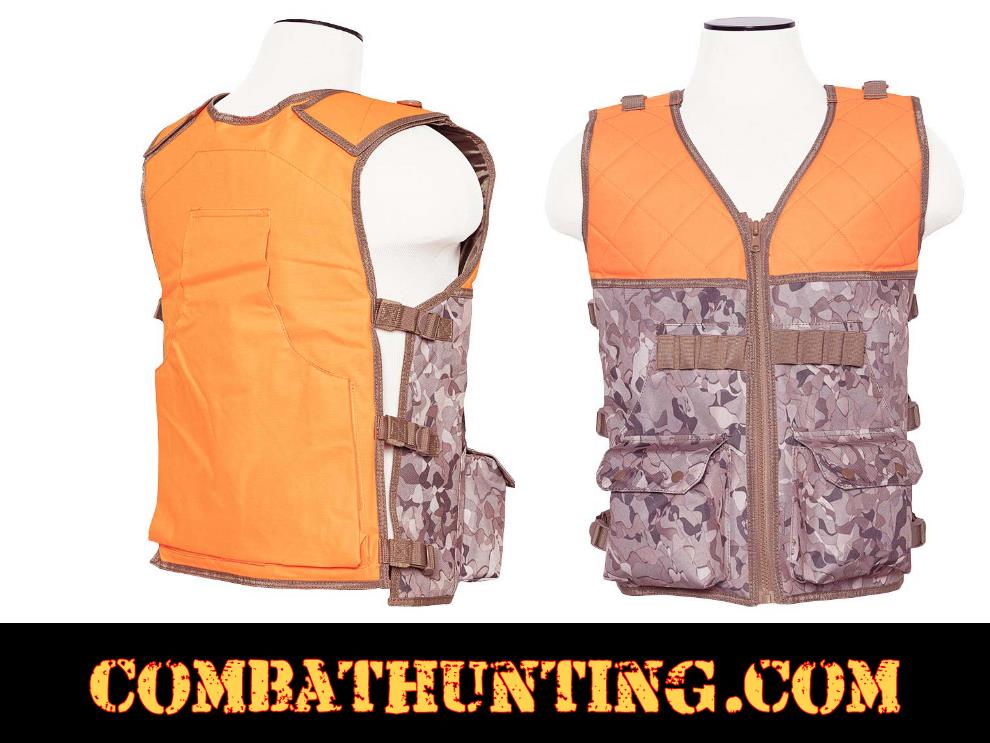 Camo Blaze Orange Hunting Vest-Upland Bird Vest style=