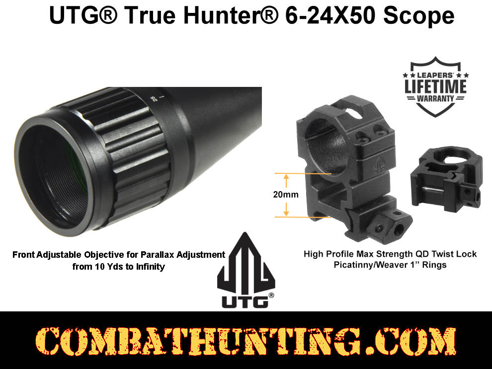 UTG True Hunter 6-24X50 Scope | SCP-U6245AOIEW Combat Hunting