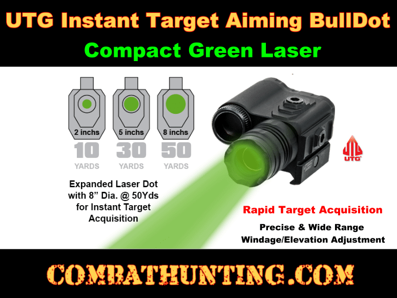 UTG Instant Target Aiming BullDot Compact Green Laser style=
