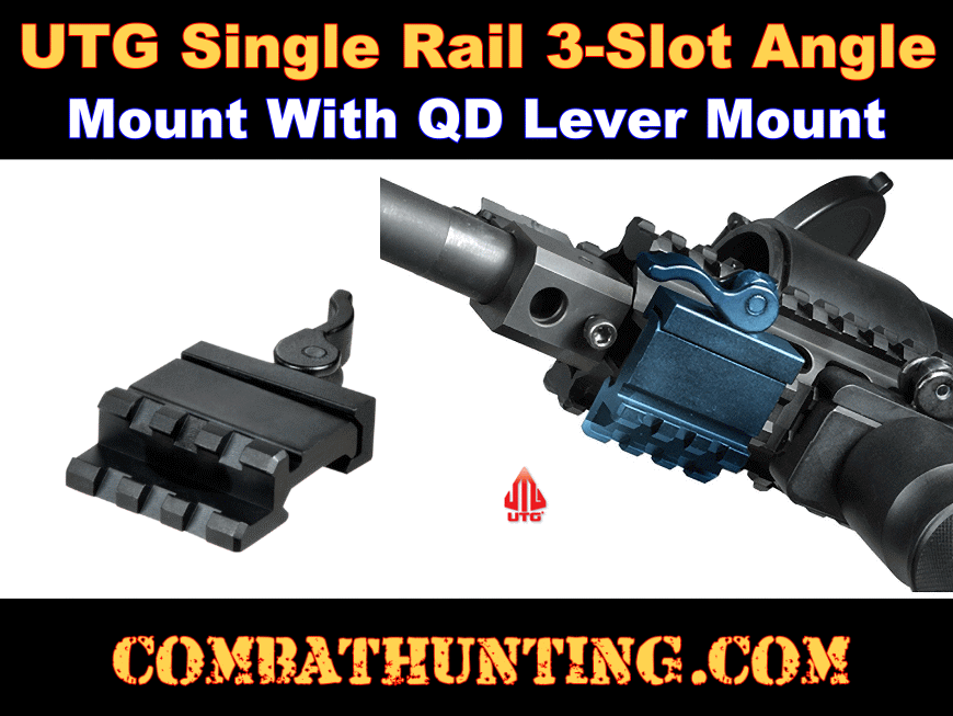 3 Slot 45 Degree Angle Mount QD Lever Lock UTG style=