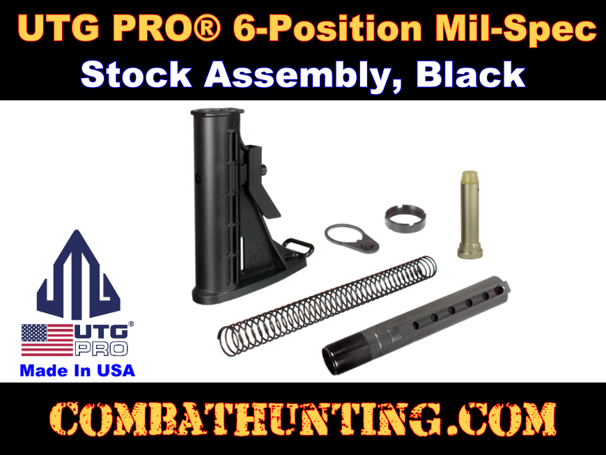 UTG PRO Stock KIt AR-15 Mil-Spec 6 Position Collapsible Stock Assembly style=