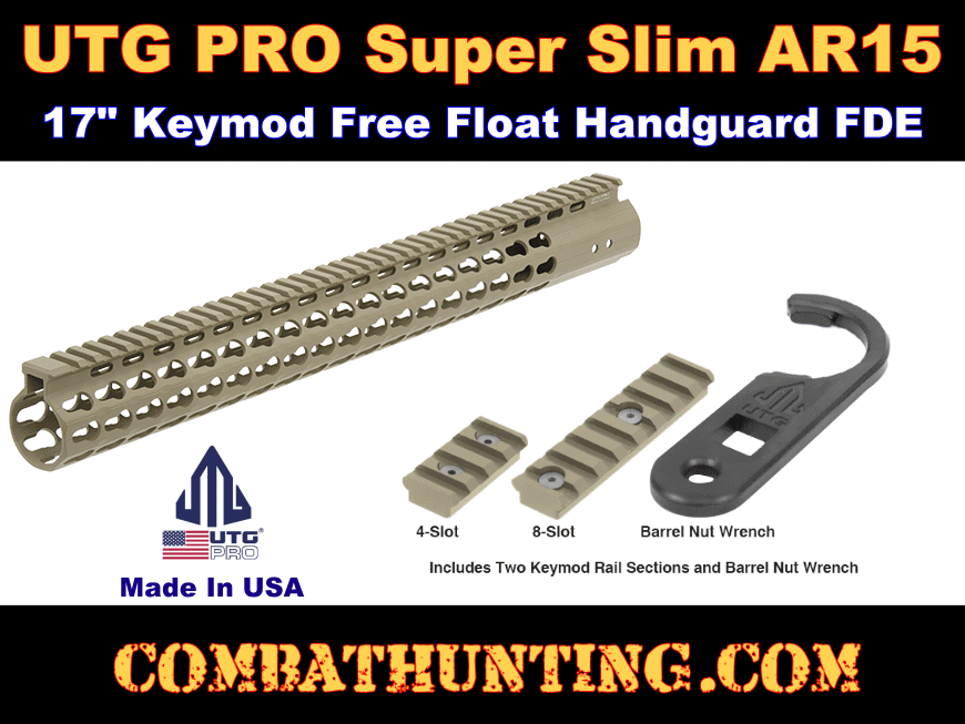 utg pro super slim free float handguard fde 7.5