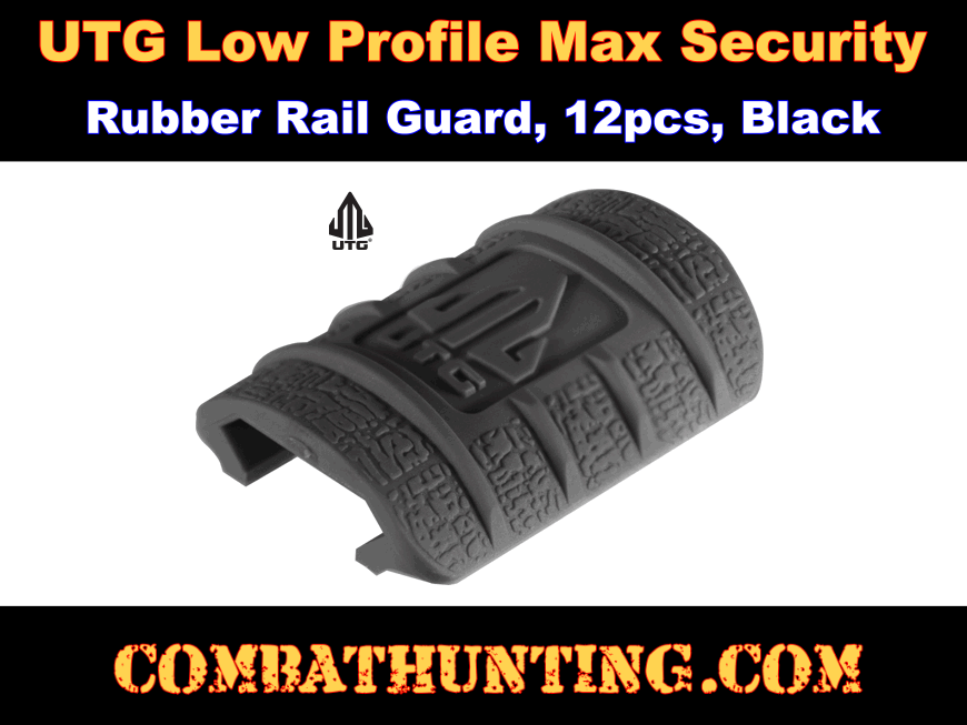 Picatinny Rubber Rail Guard Covers Black UTG Low Profile Max Security style=