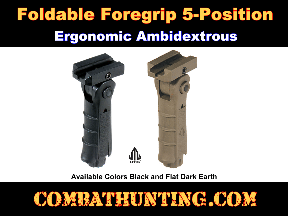 UTG Ambidextrous 5-position Foldable Foregrip style=
