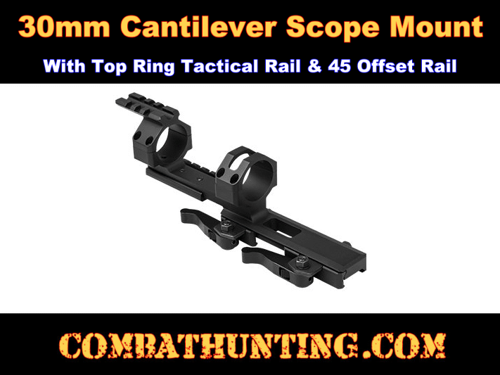 VISM 30mm Cantilever Scope Mount With Tactical Rig Rails QD style=