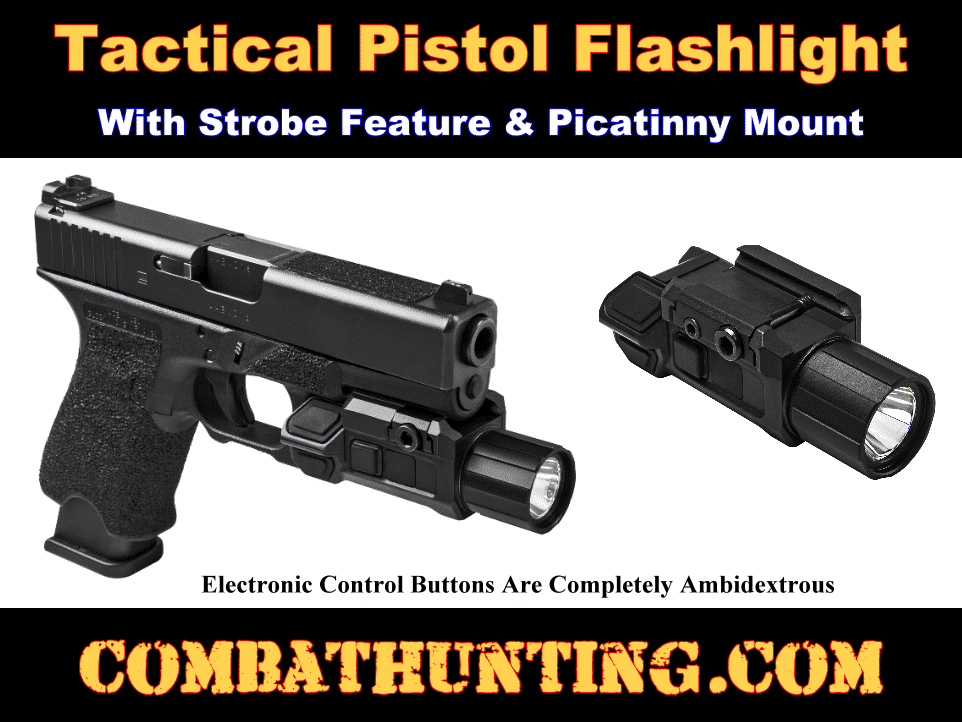 Tactical LED Flashlight w/ Strobe Weaver /Picatinny For Glock17 19 20 23 22 21 