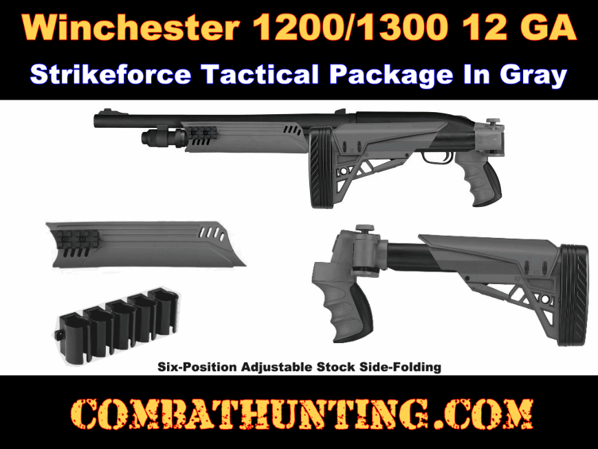 Winchester 1300/1200 Folding Stock and Forend In Destroyer Gray style=