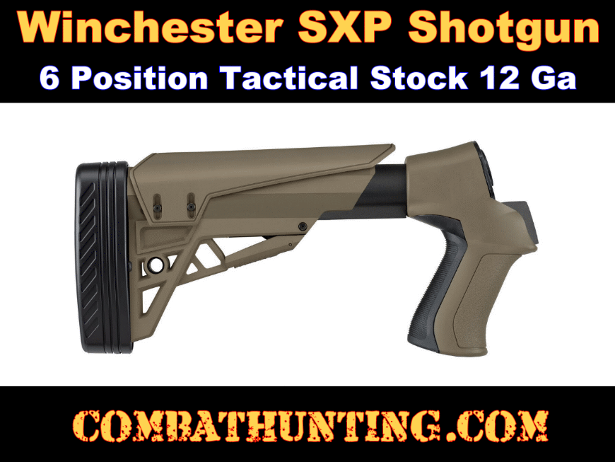 Winchester SXP Tactical Stock FDE Six Position 12/20 Ga style=