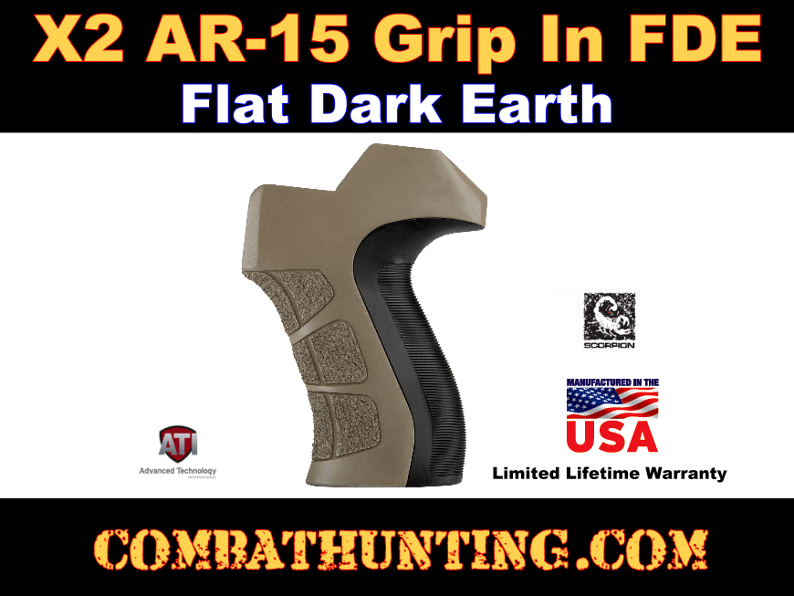 X2 AR-15/AR-10 Grip in Flat Dark Earth style=